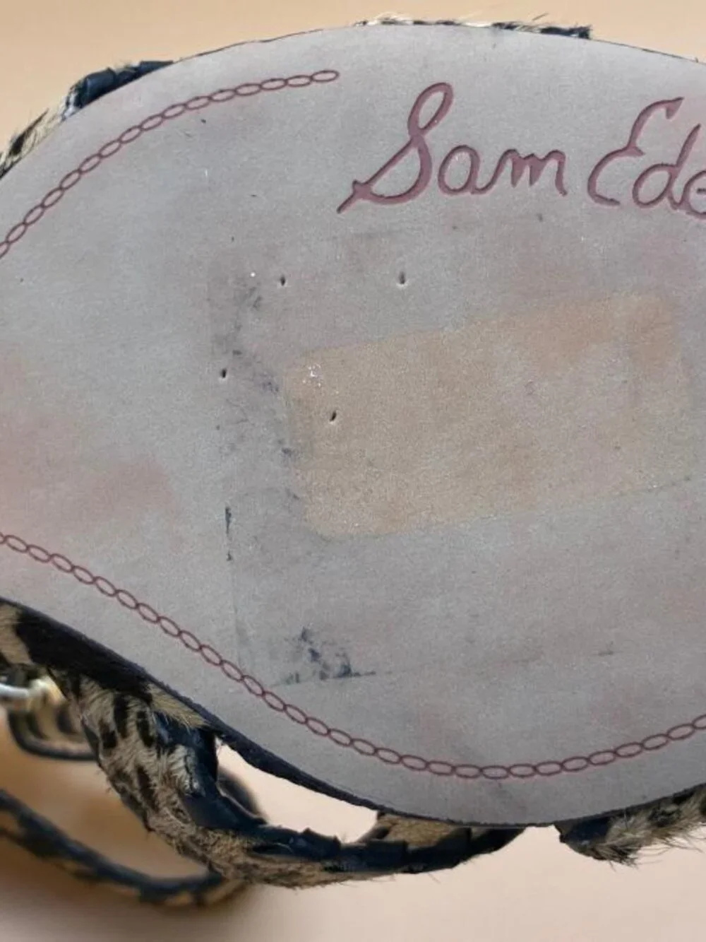 *EUC* Sam Edelman SILVIA Animal Print Wedge Sandals. Women's Size 7 M Leop